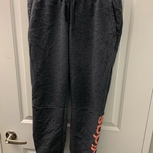 Adidas sweatpants grey and pink